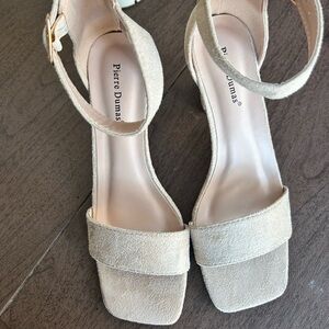 Pierre Dumas Beige Suede Heels